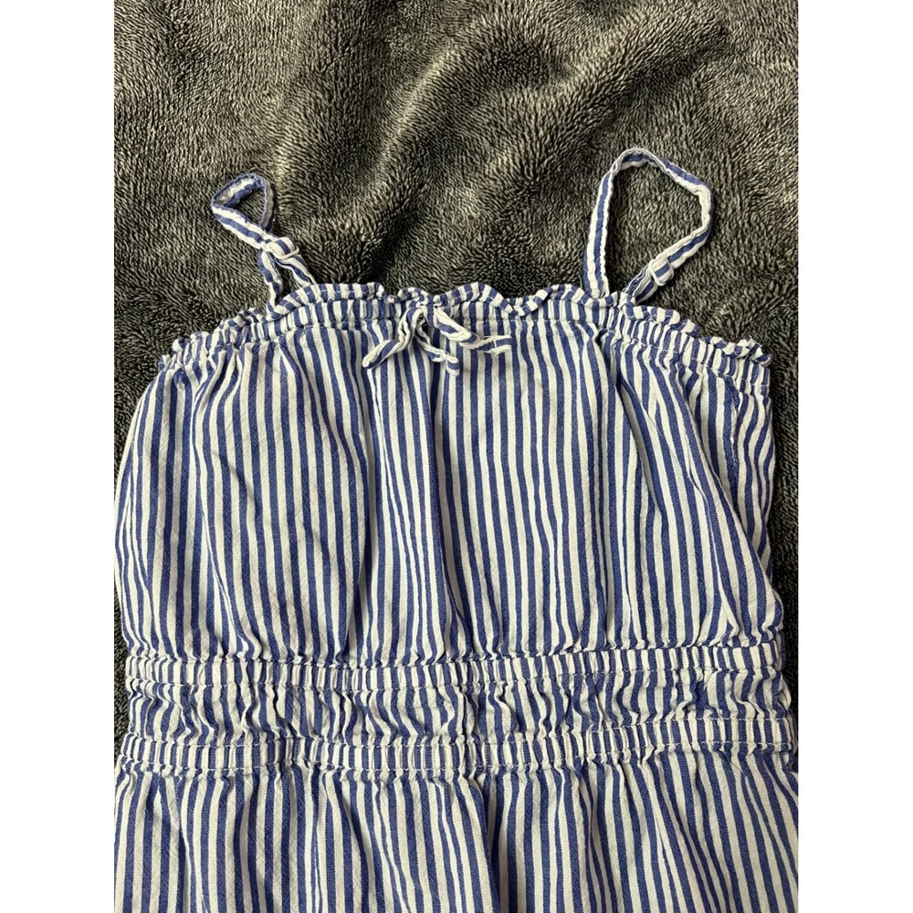 Old Navy Girls Blue White Striped Tiered Sun Dress Smocked Waist Size S 6-7 - Picture 3 of 5